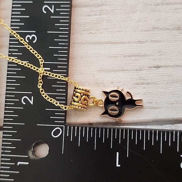 Cat  Black Enamel Gold  925S Chain 18 inches NYG - Picture 4 of 4